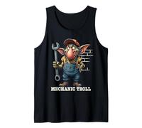 Divertido diseño mecánico de troll para amantes de los coches y fanáticos del garaje Camiseta sin Mangas