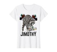 Divertido diseño mutante de Hot Jimothy Summer Raccoon Seattle Camiseta gráfica económica, Mujer, Blanco, L