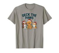 Divertido diseño navideño de Perro para los Amantes de Las Mascotas Deck The Paws Pun Camiseta