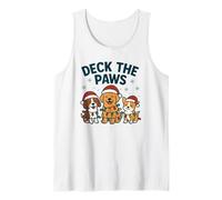 Divertido diseño navideño de Perro para los Amantes de Las Mascotas Deck The Paws Pun Camiseta sin Mangas