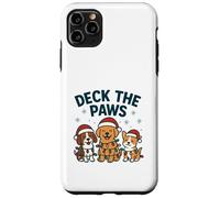 Divertido diseño navideño de Perro para los Amantes de Las Mascotas Deck The Paws Pun Carcasa para iPhone 11 Pro MAX