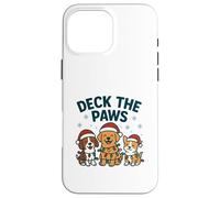 Divertido diseño navideño de Perro para los Amantes de Las Mascotas Deck The Paws Pun Carcasa para iPhone 16 Pro MAX