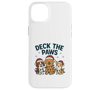 Divertido diseño navideño de Perro para los Amantes de Las Mascotas Deck The Paws Pun Carcasa para iPhone 14 Plus