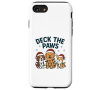 Divertido diseño navideño de Perro para los Amantes de Las Mascotas Deck The Paws Pun Carcasa para iPhone SE (2020) / 7/8