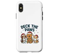 Divertido diseño navideño de Perro para los Amantes de Las Mascotas Deck The Paws Pun Carcasa para iPhone X/XS