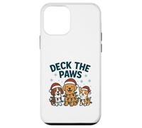 Divertido diseño navideño de Perro para los Amantes de Las Mascotas Deck The Paws Pun Carcasa para iPhone 12 Mini