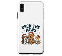 Divertido diseño navideño de Perro para los Amantes de Las Mascotas Deck The Paws Pun Carcasa para iPhone XS MAX