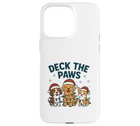 Divertido diseño navideño de Perro para los Amantes de Las Mascotas Deck The Paws Pun Carcasa para iPhone 15 Pro MAX