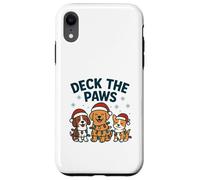 Divertido diseño navideño de Perro para los Amantes de Las Mascotas Deck The Paws Pun Carcasa para iPhone XR