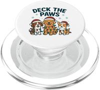 Divertido diseño navideño de Perro para los Amantes de Las Mascotas Deck The Paws Pun PopSockets PopGrip para MagSafe