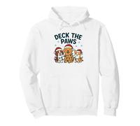 Divertido diseño navideño de Perro para los Amantes de Las Mascotas Deck The Paws Pun Sudadera con Capucha