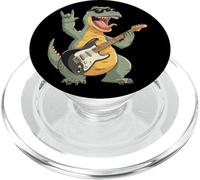Divertido diseño T-Rex Dinosaur Rock Music Guitarrista PopSockets PopGrip para MagSafe