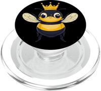 Divertido disfraz de abeja sonriente con corona para reina y abejas PopSockets PopGrip para MagSafe