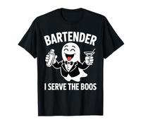 Divertido Disfraz de Camarero de Halloween con Texto en inglés I Serve The Boos para Hombre y Mujer Camiseta