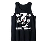 Divertido Disfraz de Camarero de Halloween con Texto en inglés I Serve The Boos para Hombre y Mujer Camiseta sin Mangas