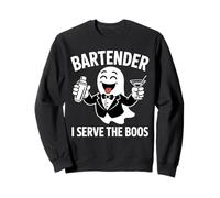 Divertido Disfraz de Camarero de Halloween con Texto en inglés I Serve The Boos para Hombre y Mujer Sudadera