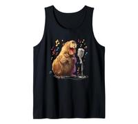 Divertido Disfraz de Canto de Capibara para los Amantes del Karaoke Camiseta sin Mangas