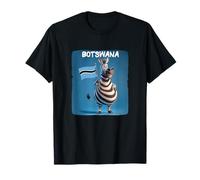 Divertido Disfraz de Cebra regordeta con Bandera de Botswana Camiseta