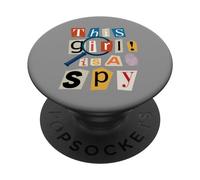 Divertido Disfraz de Detective de «Esta Chica es una espía», Agente Secreto PopSockets PopGrip Adhesivo