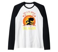 Divertido Disfraz de dragón para Halloween, Este es mi Humano para niños pequeños Camiseta Manga Raglan