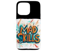 Divertido disfraz de emblema de habilidades locas Carcasa para iPhone 15 Pro Max