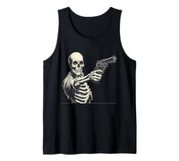Divertido disfraz de esqueleto con pistola para hombre y mujer Camiseta sin Mangas