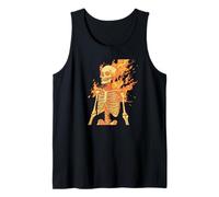 Divertido disfraz de esqueleto de fuego y llamas para niños y niñas Camiseta sin Mangas
