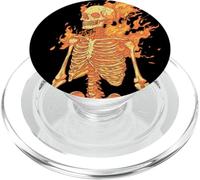 Divertido disfraz de esqueleto de fuego y llamas para niños y niñas PopSockets PopGrip para MagSafe
