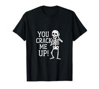 Divertido Disfraz de Esqueleto de Halloween You Crack Me Up para Hombres y Mujeres Camiseta