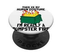 Divertido Disfraz de Este es mi Humano, Soy Realmente un contenedor de Basura PopSockets PopGrip Adhesivo