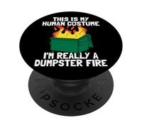Divertido Disfraz de Este es mi Humano, Soy Realmente un contenedor de Basura PopSockets PopGrip Adhesivo