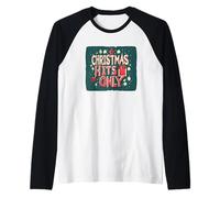 Divertido Disfraz de éxitos navideños para niños y niñas Camiseta Manga Raglan