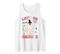 Divertido Disfraz de Fantasma Espeluznante de Halloween Groovy Let's Go Ghouls Camiseta sin Mangas