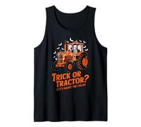Divertido Disfraz de Granjero Halloween Espeluznante Esqueleto Drive Tractor Camiseta sin Mangas