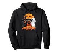 Divertido disfraz de Halloween Dachshund bruja fantasma perro salchicha Sudadera con Capucha