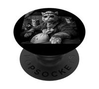 Divertido Disfraz de Halloween de Gatos Ladrones de Bancos en Coche PopSockets PopGrip Adhesivo