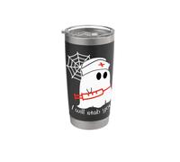 Divertido disfraz de Halloween Ghost Boo Nurse I Will Stab You Vaso térmico de acero inoxidable de doble pared