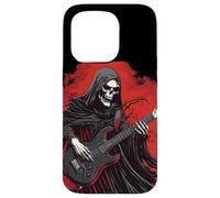 Divertido Disfraz de la Parca con Traje de Guitarra eléctrica Carcasa para iPhone 15 Pro