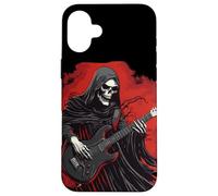 Divertido Disfraz de la Parca con Traje de Guitarra eléctrica Carcasa para iPhone 16 Plus