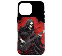 Divertido Disfraz de la Parca con Traje de Guitarra eléctrica Carcasa para iPhone 16 Pro MAX
