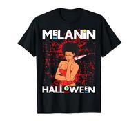 Divertido Disfraz de melanina de Halloween para niña Negra mágica de Sangre aterradora Camiseta