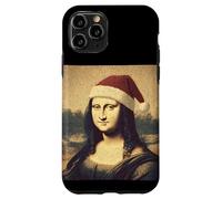 Divertido Disfraz de Mona Lisa de Navidad con Sombrero de Papá Noel Carcasa para iPhone 11 Pro