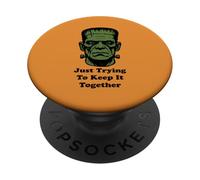 Divertido disfraz de monstruo Frankenstein para Halloween Broma Bruh PopSockets PopGrip Adhesivo