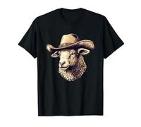 Divertido disfraz de oveja con sombrero de vaquero clásico Camiseta