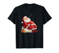 Divertido Disfraz de Papá Noel Durmiente Pero Viene para Navidad Camiseta