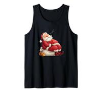 Divertido Disfraz de Papá Noel Durmiente Pero Viene para Navidad Camiseta sin Mangas