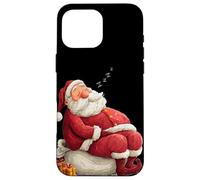 Divertido Disfraz de Papá Noel Durmiente Pero Viene para Navidad Carcasa para iPhone 16 Pro MAX