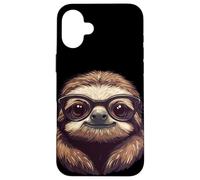 Divertido disfraz de perezoso inteligente y gafas geniales para los fanáticos de los perezosos Carcasa para iPhone 16 Plus