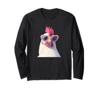 Divertido disfraz de pollo de granja con sombras de amor Manga Larga