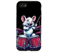 Divertido disfraz de rata blanca en una ranura de tambor Carcasa para iPhone SE (2020) / 7 / 8
